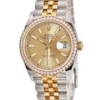 【3年保証】 ロレックス デイトジャスト36 126283RBR ランダム番 K18YG×SS コンビ 純正ダイヤ シャンパン 自動巻き メンズ 腕時計