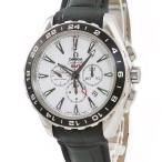 【3年保証】 オメガ シーマスター アクアテラ CO-AXIAL GMT クロノグラフ 231.13.44.52.04.001 白 バー 縦縞 自動巻き メンズ 腕時計