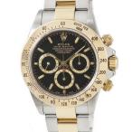 【3年保証】 ロレックス コスモグラフ デイトナ 16523 OH済 A番 エルプリメロ K18YG×SS コンビ 黒 金 自動巻き メンズ 腕時計