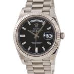 【3年保証】 ロレックス デイデイト 40 228239A ランダム番 K18WG無垢 純正ダイヤ 黒 バー 自動巻き メンズ 腕時計