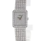 【3年保証】 ピアジェ プロトコール 41541C626 メーカーOH済 K18WG無垢 純正フルダイヤ 角型 手巻き レディース 腕時計