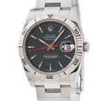 【3年保証】 ロレックス デイトジャスト36 ターノグラフ 116264 OH済 Z番 K18WG×SS コンビ 黒 バー 赤針 自動巻き メンズ 腕時計