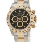 【3年保証】 ロレックス コスモグラフ デイトナ 16523 X番 エルプリメロ K18YG×SS 黒 金 逆6 トリチウム 希少 自動巻き メンズ 腕時計