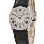 【3年保証】 カルティエ ロンド ルイ カルティエSM WR000251 メーカーOH済 K18WG無垢 純正ダイヤ アイボリー クオーツ レディース 腕時計