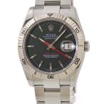 【3年保証】 ロレックス デイトジャスト36 ターノグラフ 116264 OH済 F番 K18WG×SS コンビ 黒 バー 赤針 自動巻き メンズ 腕時計