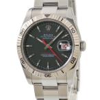 【3年保証】 ロレックス デイトジャスト36 ターノグラフ 116264 V番 K18WG×SS コンビ 黒 バー 赤針 自動巻き メンズ 腕時計