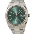 【3年保証】 ロレックス デイトジャスト 41 126334 未使用 ランダム番 K18WGxSS製 ミントグリーン バー 自動巻き メンズ 腕時計