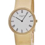 【3年保証】 パテックフィリップ カラトラバ 3954-001 OH済 K18YG無垢 白 ローマン クルドパリベゼル クオーツ メンズ 腕時計