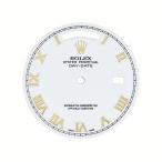 ロレックス デイデイト 純正 ダイアル 美品 三針付き 文字盤 バー ホワイトローマン 交換 インデックス 28ｍｍ メンズ 腕時計