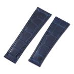 【3年保証】 ロレックス コスモグラフデイトナ用クロコバンド 純正 ベルト ストラップ 腕時計 20ｍｍ 紺 メンズ 腕時計
