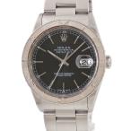 【3年保証】 ロレックス デイトジャスト36 サンダーバード 16264 OH済 Y番 K18WG×SS コンビ 黒 バー 自動巻き メンズ 腕時計