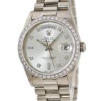 【3年保証】 ロレックス デイデイト 36 18349A OH済 E番 K18WG無垢 純正ダイヤ トリチウム プレジデントブレス 自動巻き メンズ 腕時計