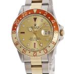 【3年保証】 ロレックス GMTマスター 16753RG 62番 K18YG×SS 純正ダイヤ シャンパン ルートビア 70年代後期 希少 自動巻き メンズ 腕時計