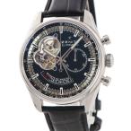 【3年保証】 ゼニス エルプリメロ クロノマスター オープン パワーリザーブ 03.2080.4021/21.C496 黒 バー 小窓 自動巻き メンズ 腕時計