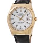 【3年保証】 ロレックス デイトジャスト 36 116138 F番 K18YG無垢 白 バー 希少 自動巻き メンズ 腕時計