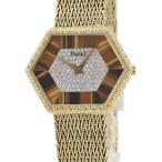 【3年保証】 ピアジェ ヘキサゴン 9578D11 K18YG無垢 純正ダイヤ 虎目石 六角形 希少 手巻き レディース ボーイズ 腕時計