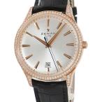 【3年保証】 ゼニス エリート 22.2022.670 K18PG無垢 純正ダイヤ バー 薄型 自動巻き メンズ 腕時計