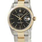 【3年保証】 ロレックス デイトジャスト 36 16203 P番 K18YGxSS製 コンビ 黒 バー 自動巻き メンズ 腕時計