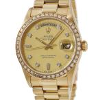 【3年保証】 ロレックス デイデイト 36 18048A メーカーOH済 86番台 K18YG無垢 純正ダイヤ シャンパン トリチウム 自動巻き メンズ 腕時計