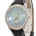 【3年保証】 ロレックス チェリーニ チェリニウム 5241/6 メーカーOH済 K番 プラチナ無垢 アイスブルー 水色 手巻き メンズ 腕時計