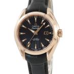 【3年保証】 オメガ シーマスター アクアテラ 150M CO-AXIAL 231.53.34.20.01.002 未使用 K18RG無垢 縦縞 黒 自動巻き レディース 腕時計