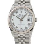【3年保証】 ロレックス デイトジャスト 36 126234 ランダム番 K18WG×SS コンビ 白 ローマン 5連 自動巻き メンズ 腕時計