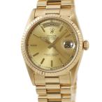 【3年保証】 ロレックス デイデイト 36 18238 T番 K18YG無垢 シャンパン バー トリチウム プレジデントブレス 自動巻き メンズ 腕時計