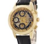 【3年保証】 オメガ ルイ ブラン ドゥルクス クロノグラフ  178.0503 K18YG無垢 スケルトン 青 ローマン 自動巻き メンズ 腕時計