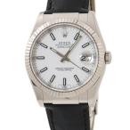 【3年保証】 ロレックス デイトジャスト 36 116139 メーカーOH済 F番 K18WG無垢 バー 希少 自動巻き メンズ 腕時計