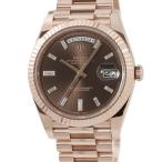 【3年保証】 ロレックス デイデイト 40 228235A ランダム番 K18RG無垢 純正ダイヤ 茶 プレジデントブレス 自動巻き メンズ 腕時計