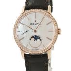 【3年保証】 ゼニス エリート レディ ムーンフェイズ 22.2320.692/80.C713 K18RG無垢 純正ダイヤ シェル 自動巻き レディース 腕時計