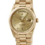 【3年保証】 ロレックス デイデイト36 18238A OH済 S番 K18YG無垢 純正10Pダイヤ シャンパン トリチウム 自動巻き メンズ 腕時計