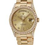 【3年保証】 ロレックス デイデイト 36 18388A N番 K18YG無垢 純正ダイヤ シャンパン トリチウム 3連 自動巻き メンズ 腕時計