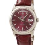 【3年保証】 ロレックス デイデイト 36 チェリー 118139 ランダム番 K18WG無垢 赤 バー 自動巻き メンズ 腕時計