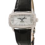 【3年保証】 パテックフィリップ ゴンドーロ ジェンマ 4981G-001 メーカーOH済 K18WG無垢 純正ダイヤ 角型 クオーツ レディース 腕時計