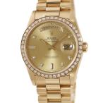 【3年保証】 ロレックス デイデイト36 18348A L番 K18YG無垢 純正ダイヤ シャンパン 3連 トリチウム 自動巻き メンズ 腕時計