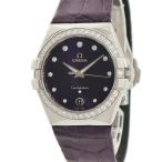 【3年保証】 オメガ コンステレーション ポリッシュ 123.18.35.60.60.001 純正ダイヤ 紫 ギヨシェ クオーツ メンズ レディース 腕時計