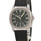 【3年保証】 パテックフィリップ アクアノート 5064A-001 メーカーOH済 黒 アラビア クオーツ レディース ボーイズ 腕時計