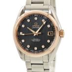 【3年保証】 オメガ シーマスター アクアテラ 231.20.39.21.51.003 K18RG×SS コンビ 純正ダイヤ 黒 バー 自動巻き メンズ 腕時計