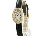 【3年保証】 カルティエ ベニュワール ミニ W1510956 K18YG無垢 ダイヤ アイボリー ローマン 楕円 クオーツ レディース 腕時計
