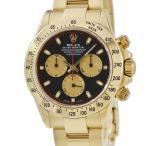 【3年保証】 ロレックス コスモグラフ デイトナ 116528 OH済 Y番 K18YG無垢 黒 金目 赤巻 赤針 ポールニューマン 自動巻き メンズ 腕時計