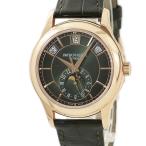 【3年保証】 パテックフィリップ アニュアルカレンダー ムーンフェイズ 5205R-011 K18RG無垢 緑 バー デイデイト 自動巻き メンズ 腕時計