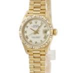 【3年保証】 ロレックス デイトジャスト26 69258 S番 アイボリー K18YG無垢 ピラミッド 純正ダイヤ   自動巻き レディース 腕時計