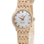 【3年保証】 オメガ デ ヴィル プレステージ 27MM 413.55.27.60.05.002 K18RG無垢 純正ダイヤ シェル クオーツ レディース 腕時計