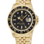 【3年保証】 ロレックス GMTマスター 16758 75番 K18YG無垢 黒 トリチウム アンティーク 自動巻き メンズ 腕時計