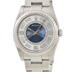 【3年保証】 ロレックス オイスターパーペチュアル  116034 OH済 M番 コンセントリック シルバー ブルー 自動巻き メンズ 腕時計