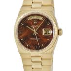 【3年保証】 ロレックス オイスタークォーツ デイデイト 19018N メーカーOH済 97番 K18YG無垢 ウォールナット 希少 クオーツ メンズ 腕時計