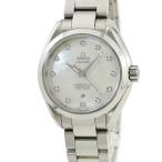 【3年保証】 オメガ シーマスター アクアテラ CO-AXIAL クロノ 231.10.34.20.55.002 純正ダイヤ シェル 白 自動巻き レディース 腕時計