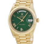 【3年保証】 ロレックス デイデイト 40 228238 ランダム番 K18YG無垢 グリーン ローマン プレジデント 自動巻き メンズ 腕時計