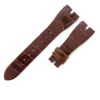 ロジェデュブイ エクスカリバー用 クロコバンド 新同品 純正 替え ベルト ストラップ 21mm 艶有り ブラウン 茶 メンズ 腕時計